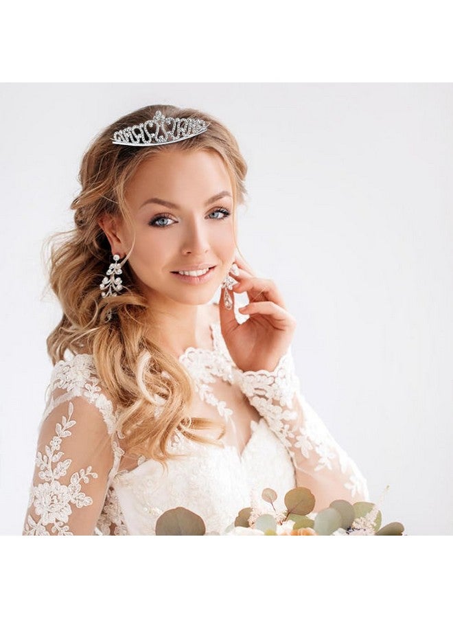 Cinaci 8 Pieces Silver Metal Bridal Wedding Party Prom Rhinestone Headbands Flower Girl Hair Bands Tiaras Crowns Accessories for Brides Bridesmaids Women Girls Teens Kids - Image 4