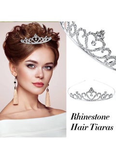 Cinaci Cinaci 8 Pieces Silver Metal Bridal Wedding Party Prom Rhinestone Headbands Flower Girl Hair Bands Tiaras Crowns Accessories for Brides Bridesmaids Women Girls Teens Kids  - Image 5