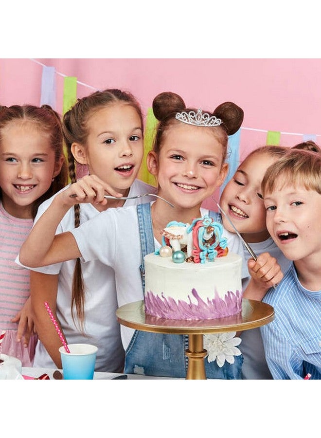 Cinaci 8 Pieces Silver Metal Bridal Wedding Party Prom Rhinestone Headbands Flower Girl Hair Bands Tiaras Crowns Accessories for Brides Bridesmaids Women Girls Teens Kids - Image 2