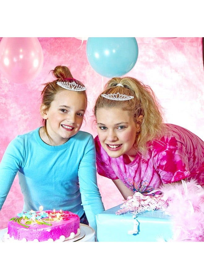 Cinaci 8 Pieces Silver Metal Bridal Wedding Party Prom Rhinestone Headbands Flower Girl Hair Bands Tiaras Crowns Accessories for Brides Bridesmaids Women Girls Teens Kids - Image 3