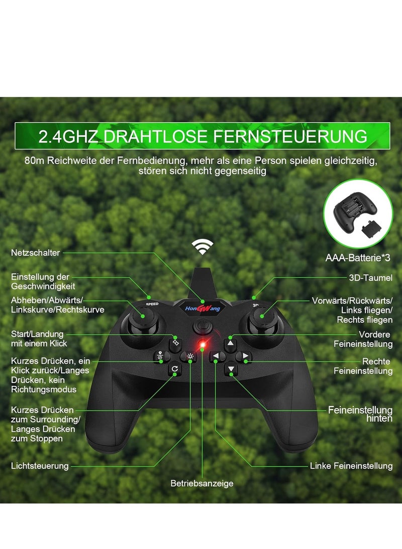 ELTRAZONE RC Aeroplane 2.4GHz Remote Control L0713 Quadcopter – Floating Fighter Aircraft RTF for Beginners, Kids & Adults, USB Charging, Green – Easy to Fly, Durable & Fun – Perfect Outdoor Toy for Family Entertainment, Gifts & Adventures - Image 3