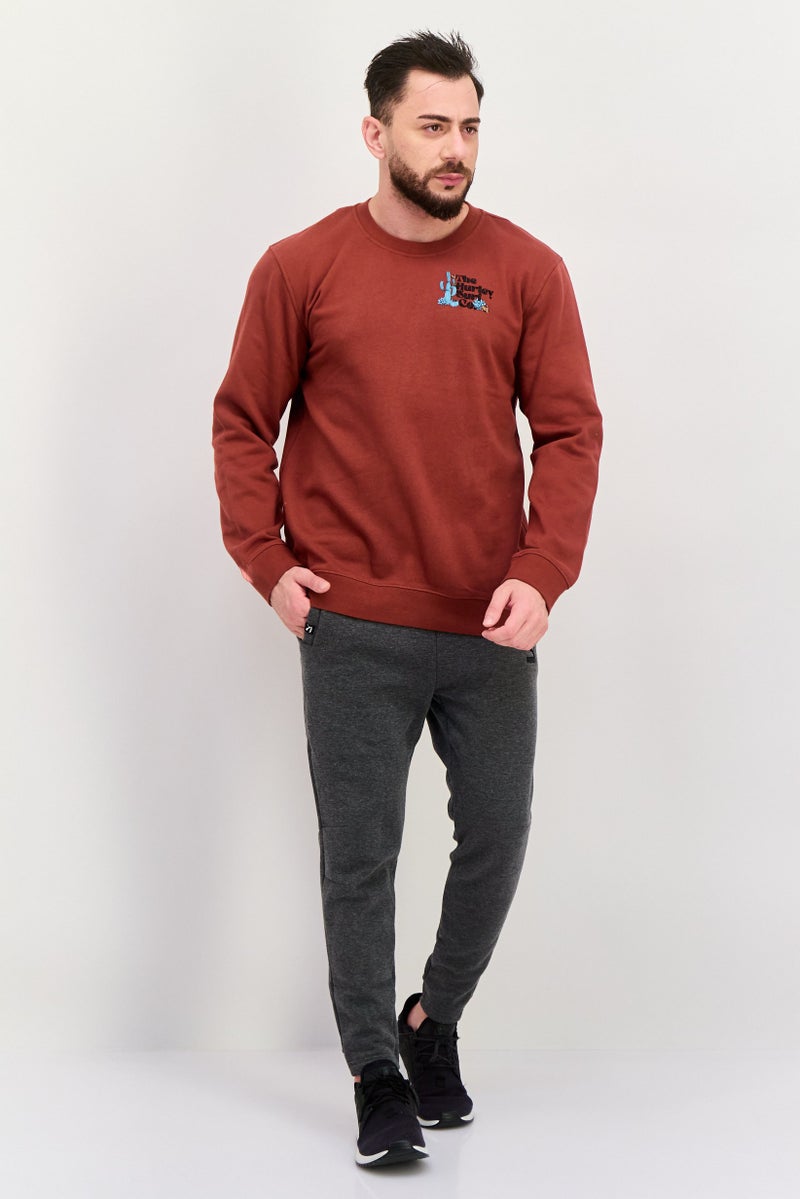 Hurley سويت شيرت رياضي للرجال بأكمام طويلة مناسب للخارج، صدئ - Image 4