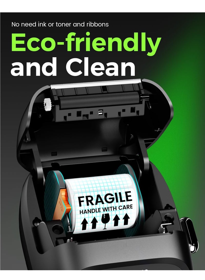 phomemo M160 Label Maker, Bluetooth Address Label Printer with Different Fonts and Templates, 2 Inch Barcode Label Maker for Small Business, Mailing, Logo, Clothing, Sticker Printer for Phone& PC, Black - Image 2