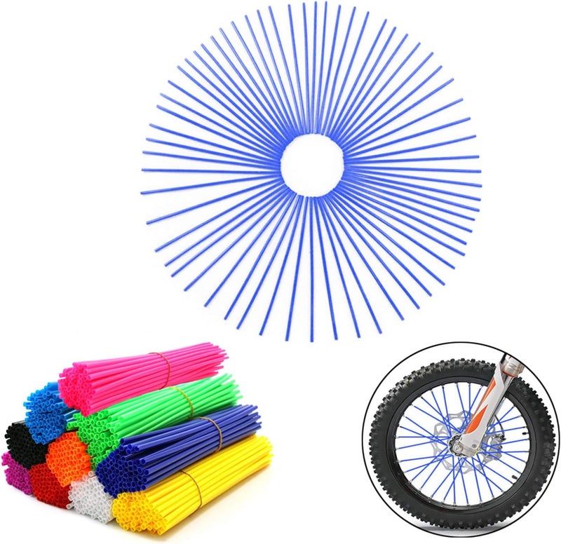 COBIKE 72Pcs Universal Spoke Skins Covers，Wheel Spoke Wraps Skins Pipe Trim Decoration Protector For Motorcycle Dirt Bike Yamaha Honda BMW Suzuki Kawasaki (Dark Blue) - Image 1