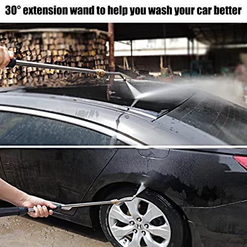 SSEHCWAN 2Pcs Pressure Washer Extension Wand, Extension Lance (15"/38cm) + 30°Curved Extension Rod (8.7"/22cm), 1/4 Inch Quick Connect, 4000 PSI Silver - Image 5