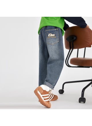 Friendly Soft Denim】2025 Spring/autumn Boys' Pants With Embroidered Pockets, Versatile Washed Casual Trousers For Kids - view 5