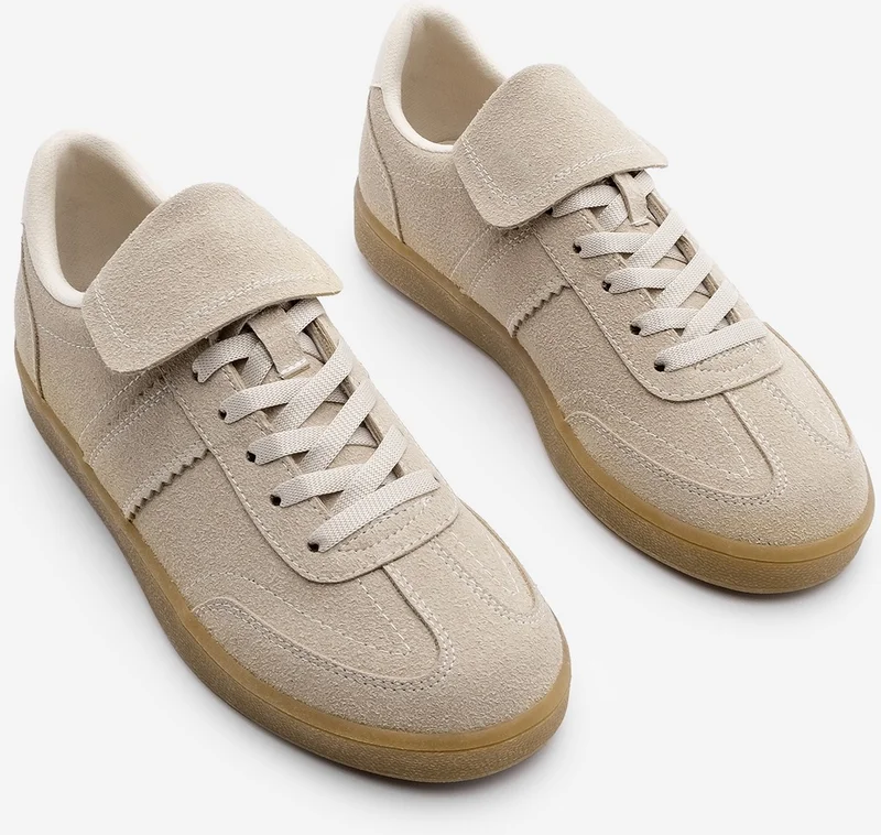 MARJIN Women's Sneaker Tongue Detail Retro Sneakers Vinas