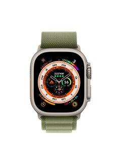 Watch Ultra Smartwatch with Rugged Titanium Case and Alpine Loop 49mm Fitness Tracker Precision GPS Action Button Extra Long Battery Life with Green Alpine Loop Band