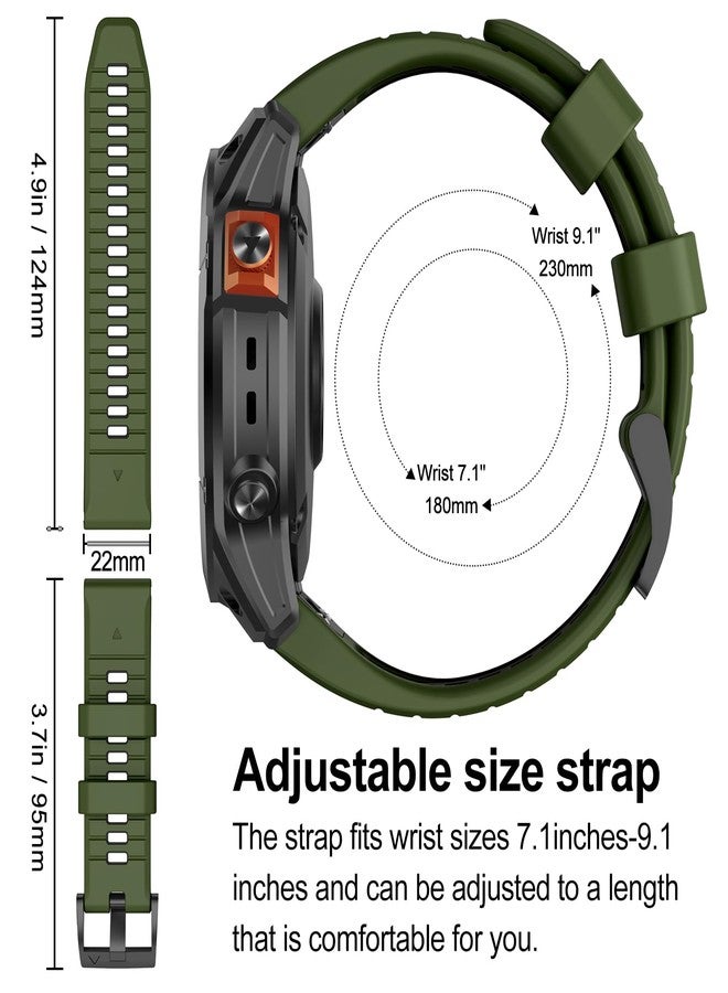 MYSNBKN 22 mm Quick Fit Bracelet for Fenix 8 47 mm/Fenix 7 Pro/Fenix 7/Fenix 6 Pro/Fenix 6/Fenix 5/Fenix E/EPIX 2, Soft Silicone Replacement Strap for Forerunner 935/945/955/745/Approach S60/S62 - Image 5