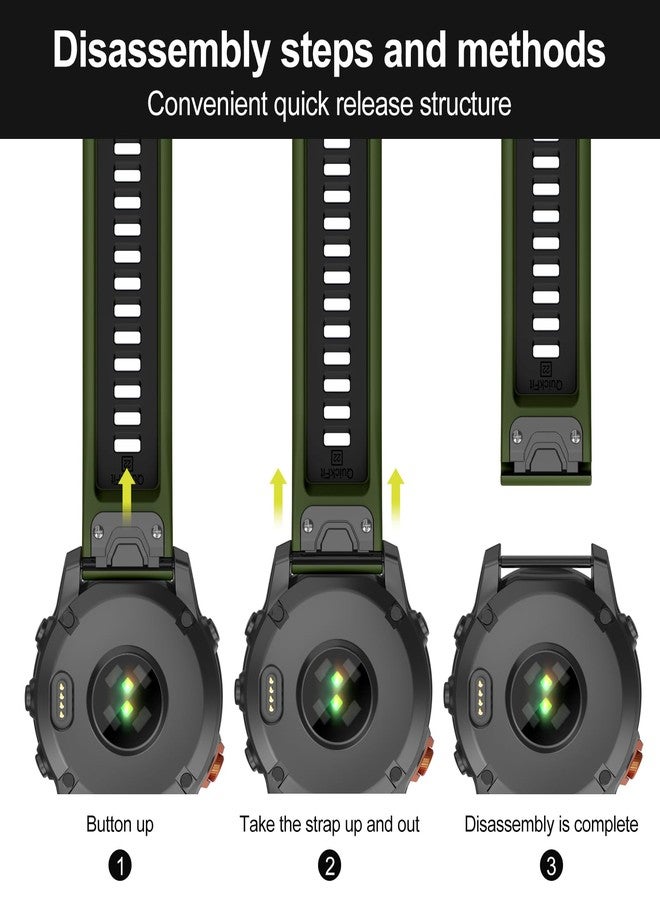 MYSNBKN 22 mm Quick Fit Bracelet for Fenix 8 47 mm/Fenix 7 Pro/Fenix 7/Fenix 6 Pro/Fenix 6/Fenix 5/Fenix E/EPIX 2, Soft Silicone Replacement Strap for Forerunner 935/945/955/745/Approach S60/S62 - Image 2