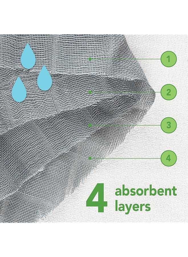 green sprouts Muslin Burp Cloths Pack Of 3 Blue Owl - Image 4