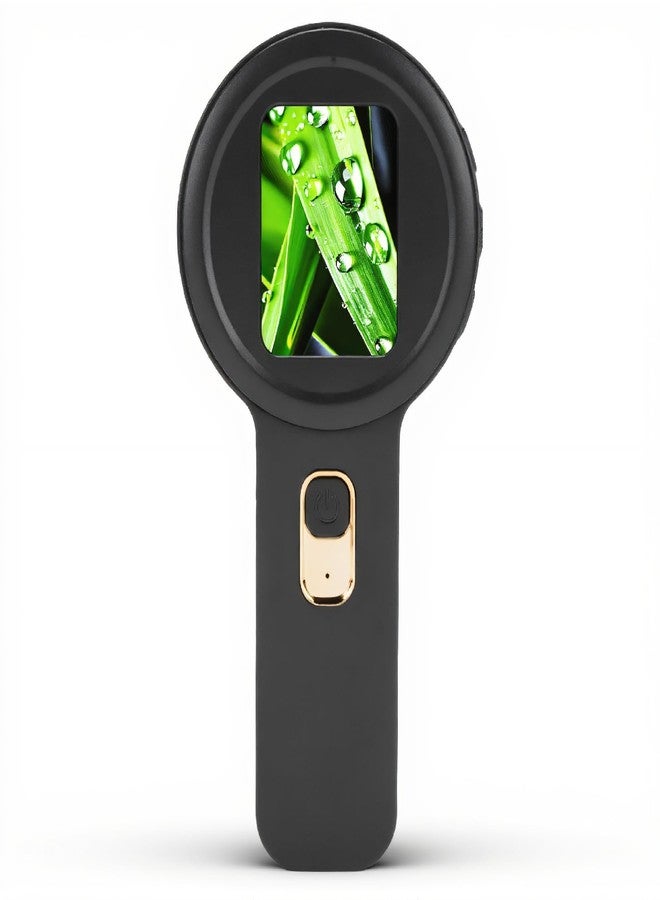 YUEHISY Portable Digital Magnifying Glass with 200X Magnification, 16 LED Adjustable Lighting & 2 Inch HD Display, Handheld Digital Microscope (Black) - Image 1