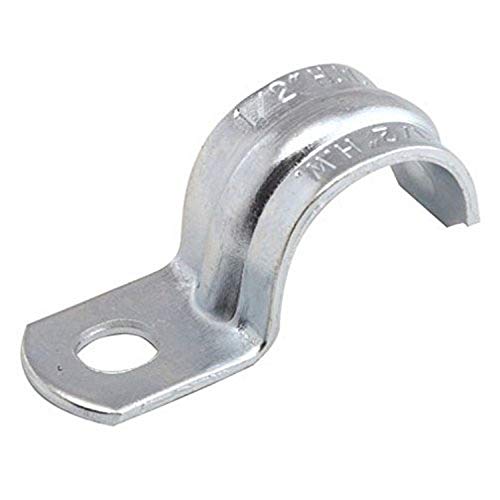 Hubbell-Raco 1332 Strap Rigid/IMC Conduit, 1 Hole, 1/2" Trade Size, Steel (Pack of 100) Gray - Image 1