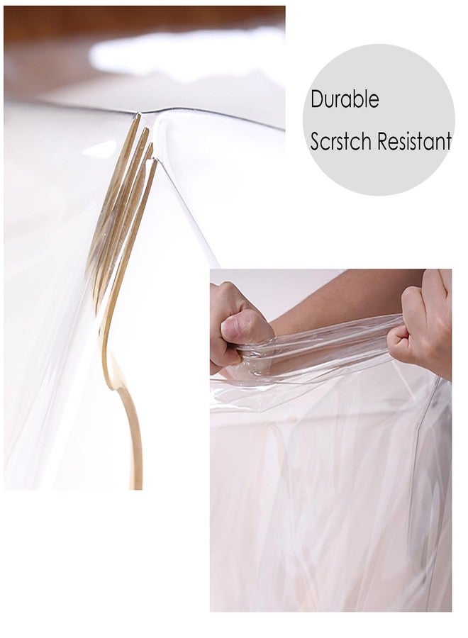 PlentifulHome Oval Clear Plastic Tablecloth Protector - Waterproof Table Cloth, Oil Spill Proof, Table Cover for Dining Tables, Parties and Holidays (60×90 Inch) - Image 2