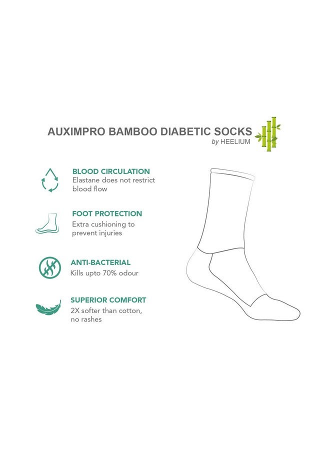 AUXIMPRO Bamboo Fibre Diabetic Bamboo Ankle Length Socks For Men & Women, Breathable & Blister Protection, Pack Of 3, Black - Image 4
