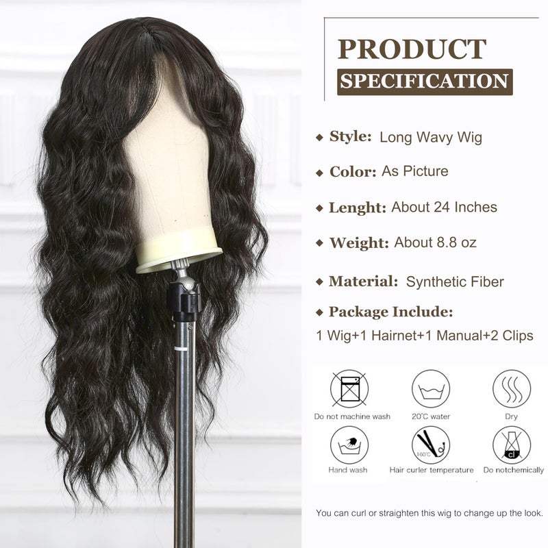 Esmee Long Wavy Ombre Platinum Blonde Wig for Women Natural Synthetic Hair Heat Resistant Wigs with Fringe - Image 2