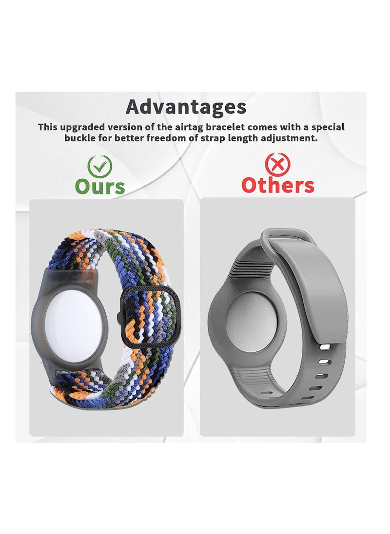 Anmi - 2 Pcs Airtag Kids Wristbands, Kids Bracelet Compatible with Apple AirTag, Nylon Strap Cassette Holder Accessories for Toddlers Adults, Adjustable Anti-Lost - Image 1