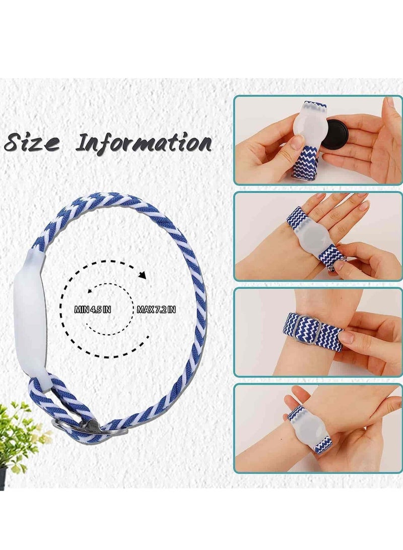 Anmi 2 Pcs Airtag Kids Wristbands, Kids Bracelet Compatible with Apple AirTag, Nylon Strap Cassette Holder Accessories for Toddlers Adults, Adjustable Anti-Lost - Image 2