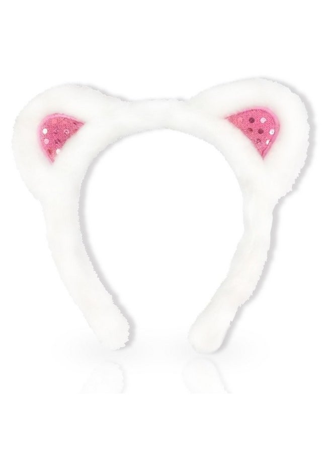 AEGYPIUS - Cat Ears Headband Hello Cat Headband Cat Ear Headband Plush Animal Ears Headband Cat Headband Toddler Cat Ears Fun And Glittering Hair Accessories For Girls And Women - Image 1
