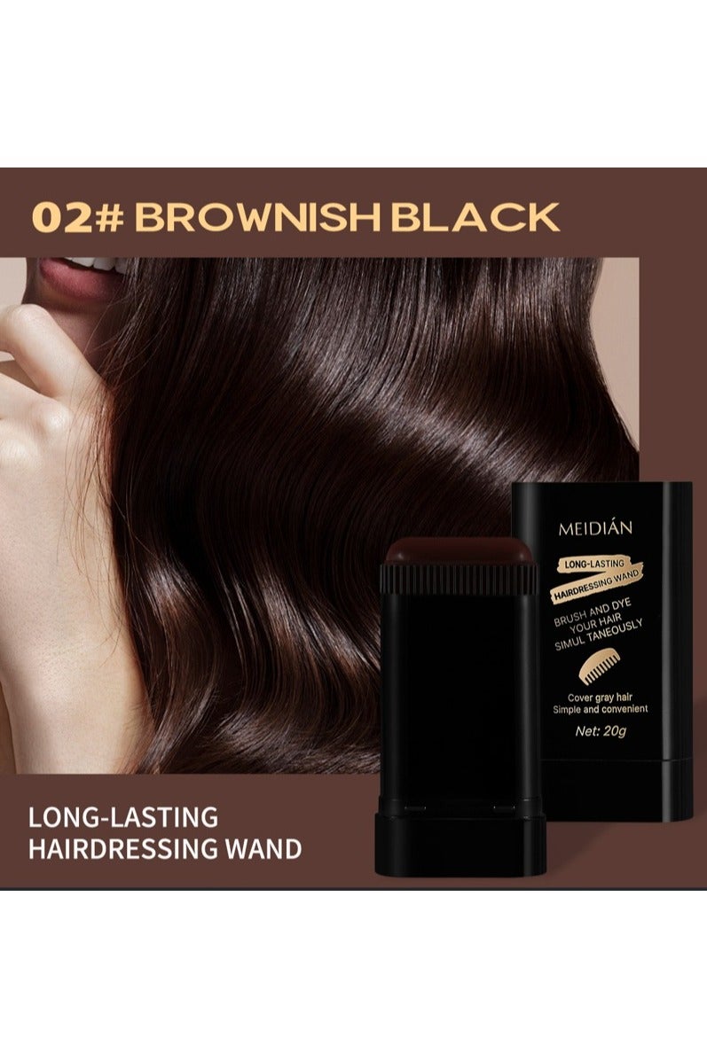 Meidián 2Pack Safe and Convenient Comb Hair Dye, Portable Hair Dye Comb For Gray Hair Coverage, Waterproof and Sweat-Proof, 2 in 1 Instant Dye, for Women & Men (BROWNISH BLACK) - Image 2