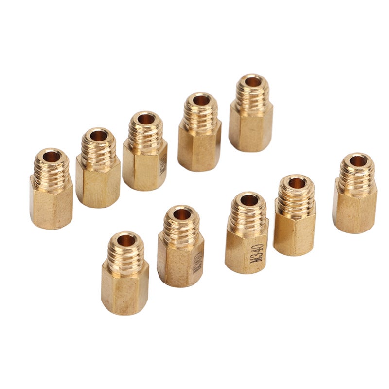 Carburetor Main Jet Kit: 10 Sizes Solid Brass Hex Style - High Accuracy Direct Replacement for Mikuni VM TM TMX Automotive Carburetors - Image 1