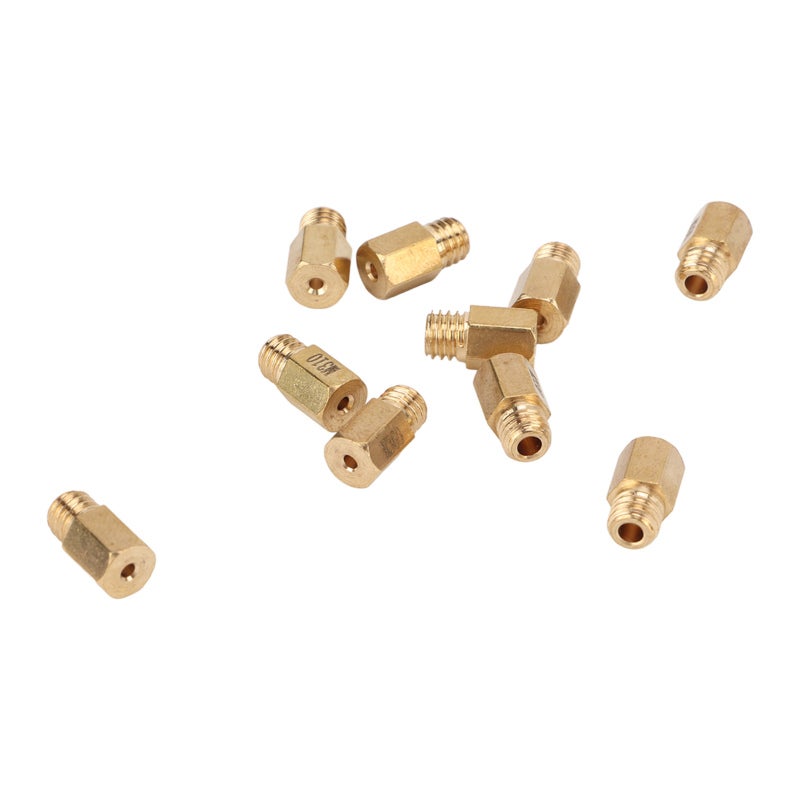 Carburetor Main Jet Kit: 10 Sizes Solid Brass Hex Style - High Accuracy Direct Replacement for Mikuni VM TM TMX Automotive Carburetors - Image 2