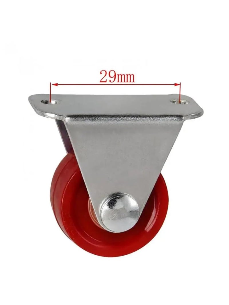 1 Inch Light Jujube Red Polyurethane Furniture Casters Set Of 4 Pcs - Image 5