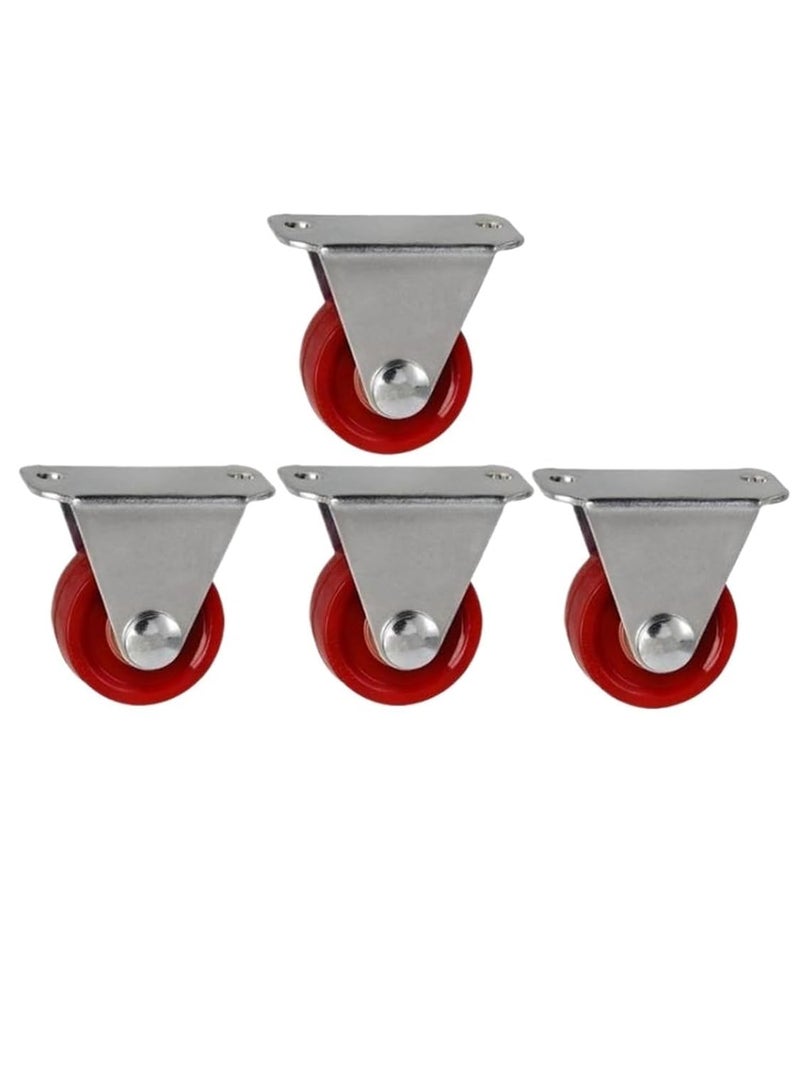 1 Inch Light Jujube Red Polyurethane Furniture Casters Set Of 4 Pcs - Image 1