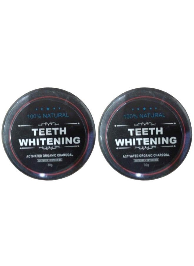 100% NATURAL 2 pieces of charcoal teeth whitening powder, 30g, assorted colors  - Image 1