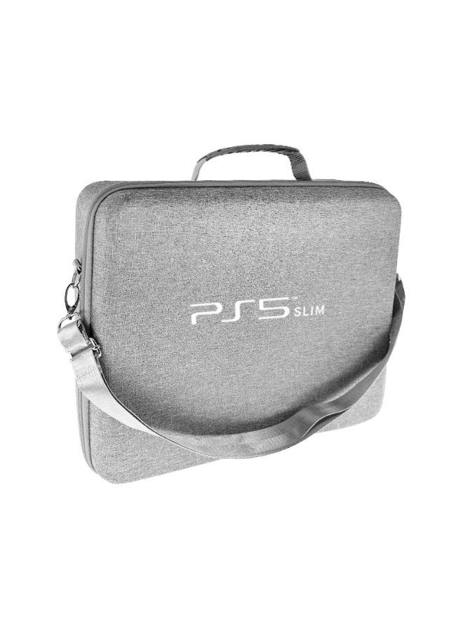Altheqa PS5 Slim Travel Storage Handbag Shoulder Bag with Strap for PlayStation 5 Slim Disc and Digital Edition EVA Hard Carrying Case for PS5 Slim Console (Grey) - Image 1