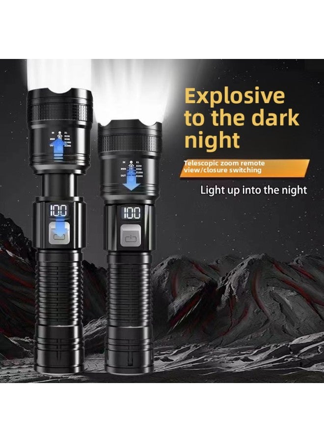 Multi-function Flashlight Rechargeable Portable Intelligent Digital Explosive Volume Long-shot Zoom USB Super Bright Flashlight-Product Specifications:Intelligent Digital Display + Stepless Zoom + Optical Lens  - Image 5