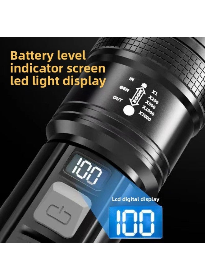 Multi-function Flashlight Rechargeable Portable Intelligent Digital Explosive Volume Long-shot Zoom USB Super Bright Flashlight-Product Specifications:Intelligent Digital Display + Stepless Zoom + Optical Lens  - Image 4
