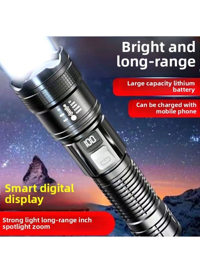 Multi-function Flashlight Rechargeable Portable Intelligent Digital Explosive Volume Long-shot Zoom USB Super Bright Flashlight-Product Specifications:Intelligent Digital Display + Stepless Zoom + Optical Lens  - Image 2