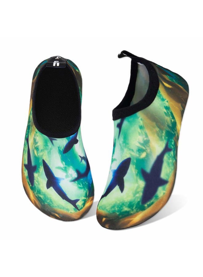 WateLves Kids Water Shoes Girls Boys Toddler Non-Slip Quick Dry Aqua Socks for Beach Swim Walking, Shark, 12.5-13 Little Kid - Image 1