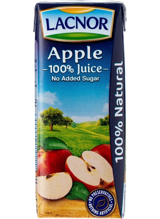 Lacnor Essentials Apple 100% Juice - 180 ML Pack of 32