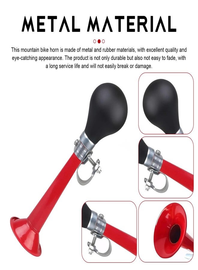 Zosgrew Bicycle Air Horn, Waterproof Classic Retro Bugle Bike Horn, Metal Spherical Squeeze Loudspeaker, Universal for Most Bicycles (Red) - Image 4