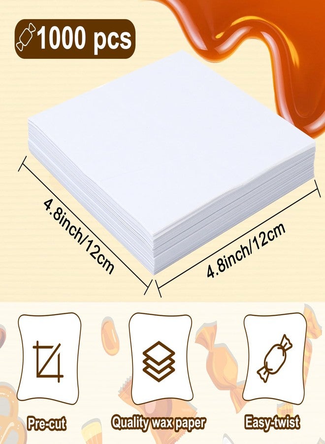 SBYURE Wax Candy Wrappers 1000 Pieces Candy Wrappers for Caramels Pre-Cut Twisting Wax Paper Square Sheets 4.8x4.8inch for Caramel, Chocolate,Taffy,Lollipop - Image 2