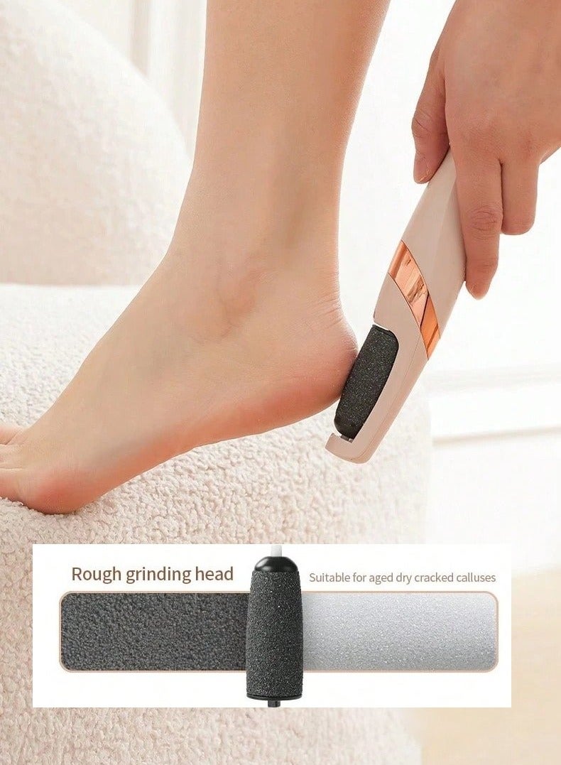 إسكدنيا مقشر كهربائي للقدم مع بطارية 300 مللي أمبير، طقم العناية المهنية بالقدم لإزالة الجلد الميت والصلب والجاف - Image 1