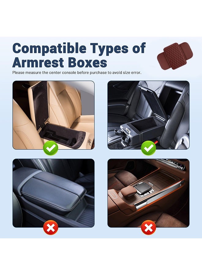 1 Pc Red Leather Car Center Console Cover with Side Pockets, Protective Armrest Cushion Pad, Universal Interior Accessory for Most Vehicles - Image 5