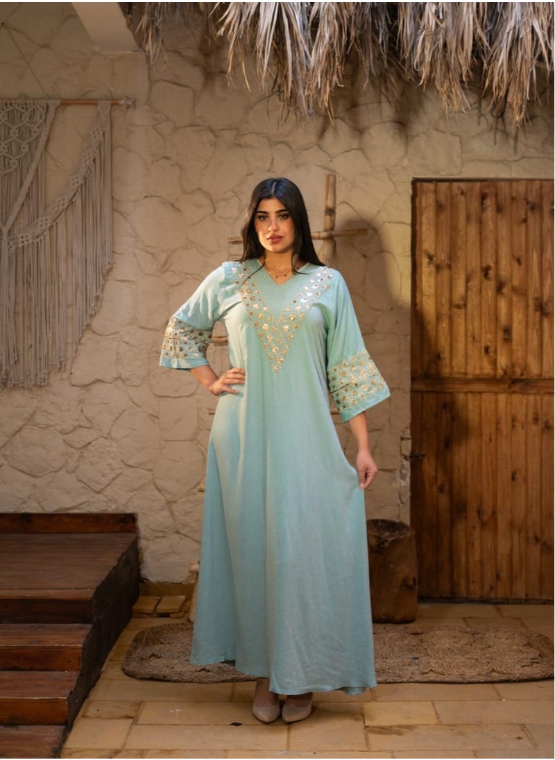 Luxurious jalabiya with a distinctive look, elegant linen and shiny sequins A455 - pzsku/Z03FD05AE67ED1B324835Z/45/1741806507/8e9976d2-71bd-4f1b-a28e-b932edfeb221