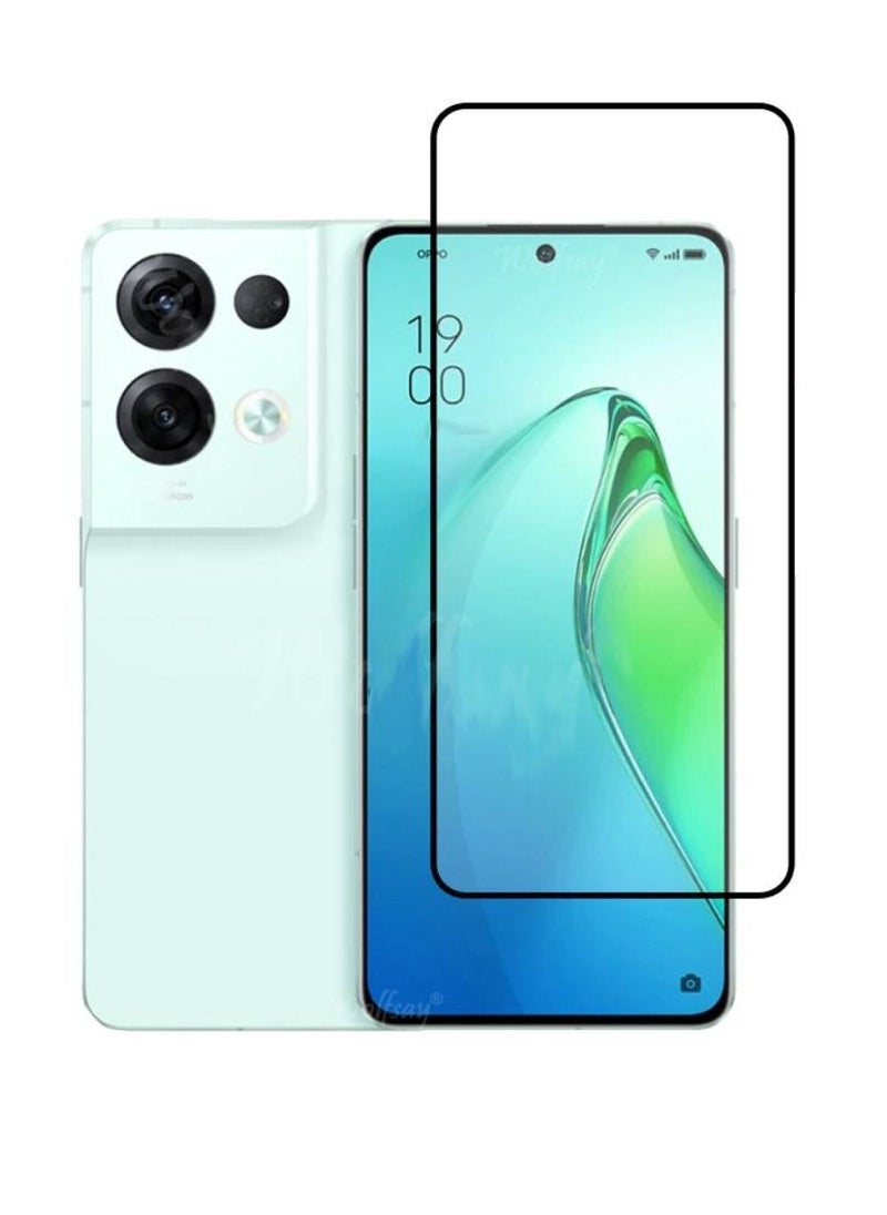 ZOOMEE - Full Coverage Tempered Glass Screen Protector For Oppo Reno 8 Pro Clear/Black - Image 1