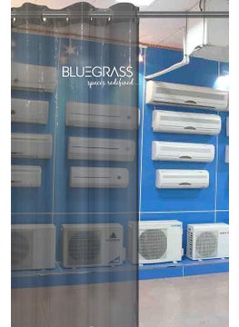 BLUE GRASS Blue Grass 02mm PVC Black Transparent Ring ac Curtain 8 feet Polyvinyl Chloride  - Image 5
