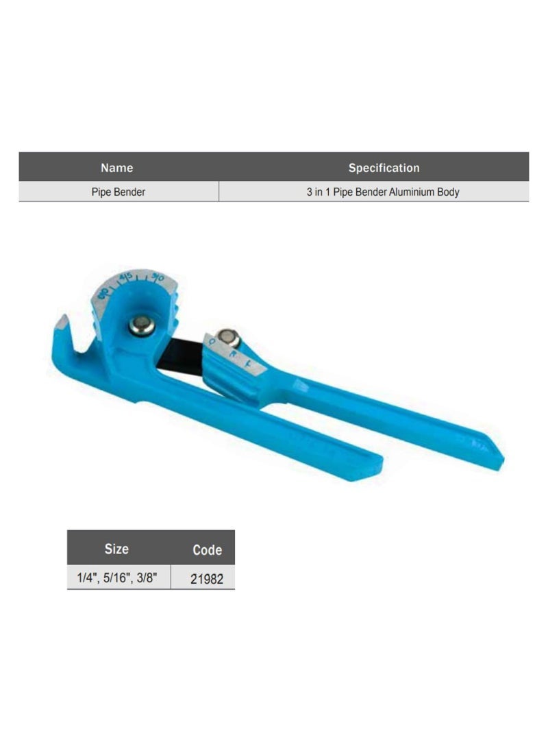 Starex Pipe Bender (1/4"-5/16") Alluminium Body Blue Colour Blister Card Starex Brand