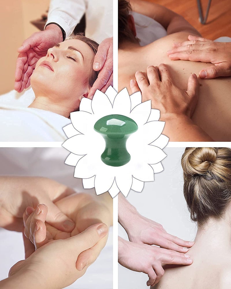 TechPro Gua Sha Facial Tool, Natural Jade Stone Guasha Board for SPA Acupuncture Therapy Trigger Point Treatment, Gua Sha Scraping Massage Tool, Face Roller and Manual Massage Stone for Skin care - Image 2