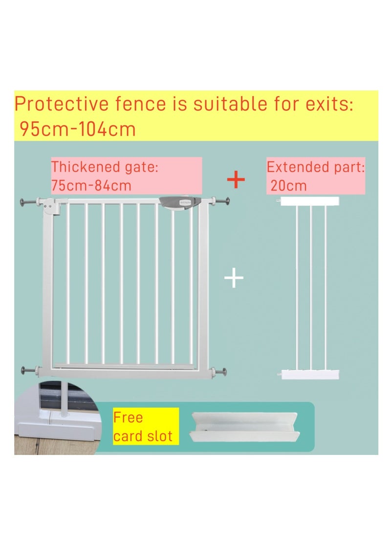Generic Auto Close Safety Baby Gate, Extra Wide Child Fence Gate 75-84cm + 20cm Extension Kit Maximum Suitable For 114cm, Baby Fence Barrier Dog Gate Baby Gates for Stairs and Doorways, Easy Install (Gate + 20cm Extension Kit)  - Image 2