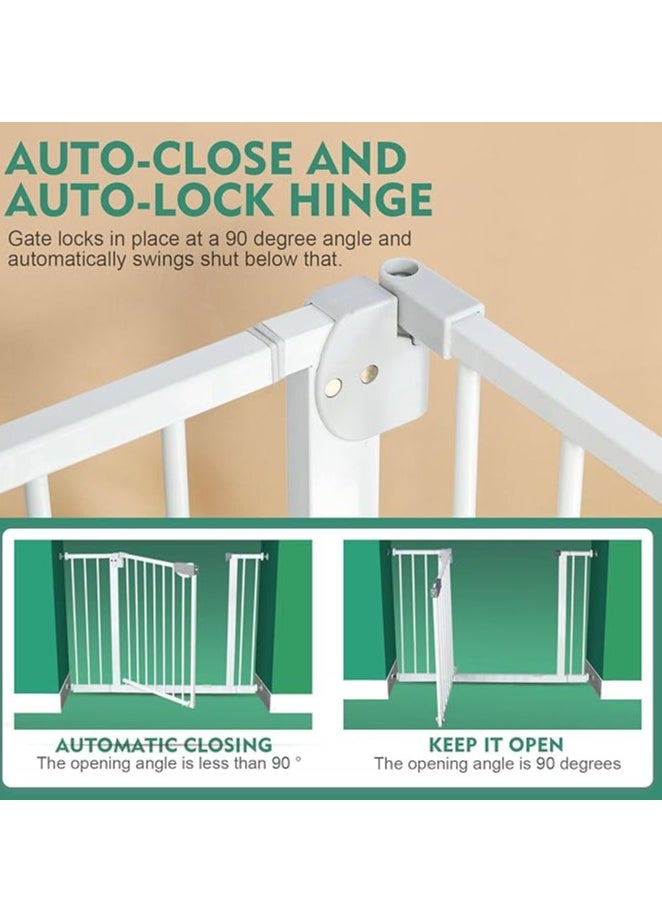 Generic Auto Close Safety Baby Gate, Extra Wide Child Fence Gate 75-84cm + 20cm Extension Kit Maximum Suitable For 114cm, Baby Fence Barrier Dog Gate Baby Gates for Stairs and Doorways, Easy Install (Gate + 20cm Extension Kit)  - Image 4