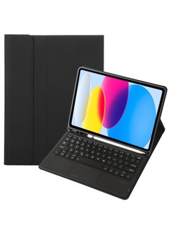 For IPadAir11/Air6 Bluetooth Wireless Keyboard Air13 Protective Case Keyboard Tablet Protective Case-Color:Black Leather Case + Square Key Wonderful Control Keyboard-Product Type:ipad 10 Generation 10.9 2022 Edition