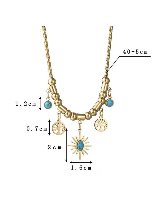 Beyond Retro Sunflower Lucky Necklace, Anti Rust and Anti Fading 18k Gold Plated Necklace, Fashion Jewelry Gift - Image 2