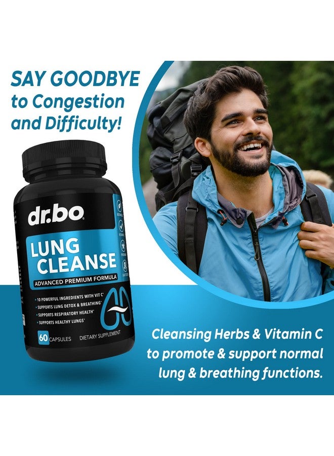 dr.bo Lung Cleanse Support Supplement - Respiratory Supplements to Quit & Stop Smoking Aids - Herbal Detox for Lungs & Bronchial Health - Smokers Cleanser Breathe Aid for Mucus Clear Relief - 60 Capsules - Image 3