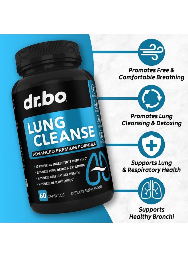 dr.bo Lung Cleanse Support Supplement - Respiratory Supplements to Quit & Stop Smoking Aids - Herbal Detox for Lungs & Bronchial Health - Smokers Cleanser Breathe Aid for Mucus Clear Relief - 60 Capsules - Image 2